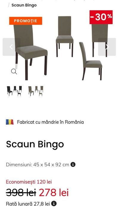 Masa sticla + 6 scaune