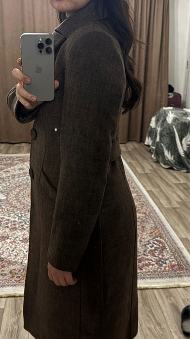 Теплое кашемировое пальто