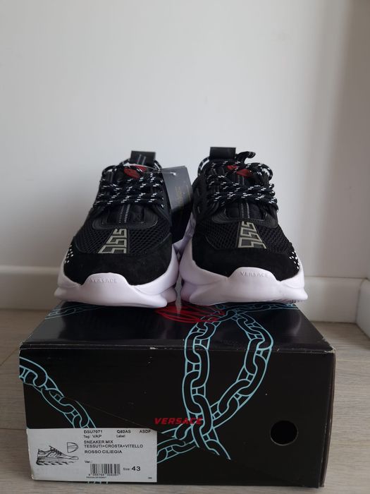 Ver.sace Chain Reaction - alb/negru - Marimea 43 - Cadoul Ideal-Urgent