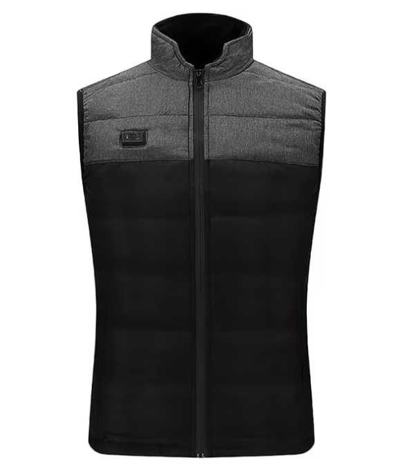 Vestă termică electrică L, unisex, negru/gri, încălzire frontală
