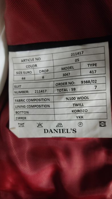 Kostyum shim. Kuyovlik "Daniel's Paris"