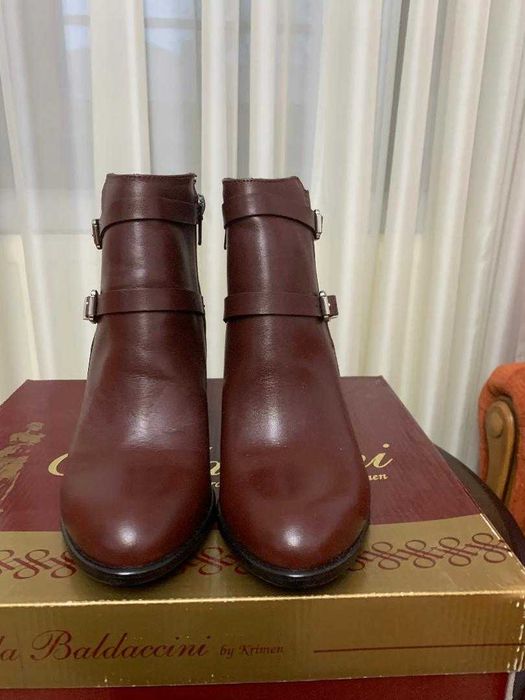 Ghete bordo din piele naturala, Baldaccini, marime 37