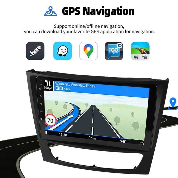 9” 2-DIN Android’15 4GB/64GB за Mercedes E-Klasse W211, CLS W219, W463