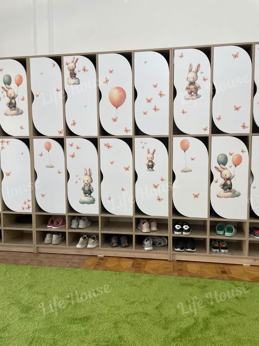 Шкафчики для одежды детский сад мебель бохчага shkof mebel