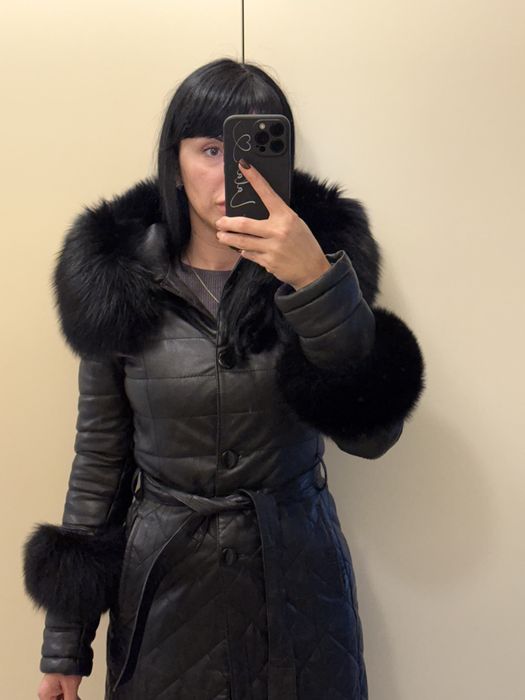 Geaca groasa , piele naturala , balana naturala marime S