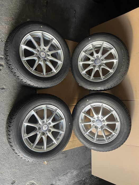 4 jante de mercedes cu anvelope 225/55/16 Bridgestone NoI