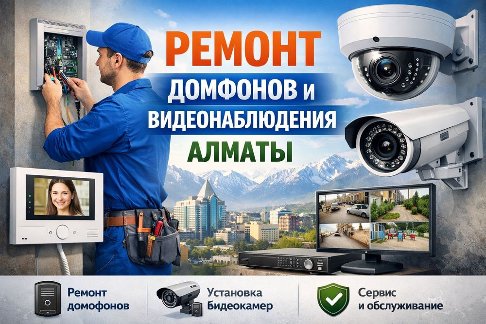 Домофоны, установка, ремонт Алматы.