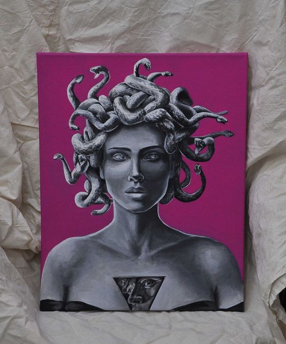 Картина акрилом "Медуза Горгона"