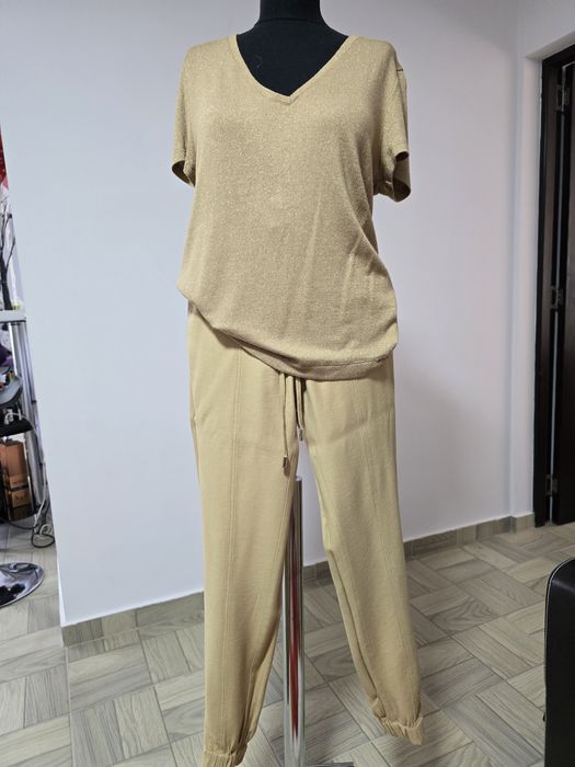 Pantaloni tip cargo din vascoza, cu buzunare