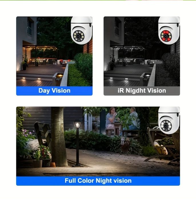 2 броя WiFi Камери за Наблюдение, 1080P HD, Външни, , ССТѴ IP Камера
