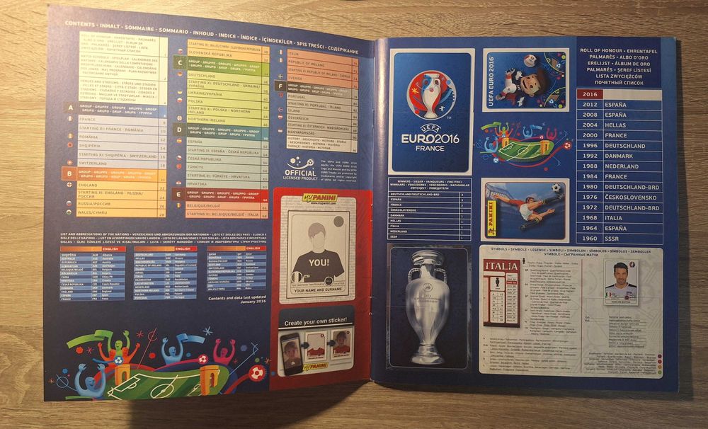 Попълнен Албум Панини Евро 2016