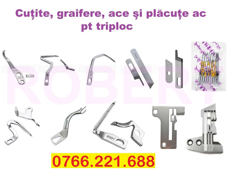 Piese si accesorii MASINI CUSUT casnice industriale triploc - suveica curea piele ace ulei graifer placuta piciorus - Ileana Singer Brother Juki etc