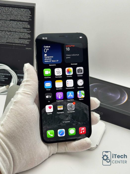 iPhone 12 Pro MAX, Black, 256GB, 100% батерия, КАТО НОВ, 1г. ГАРАНЦИЯ!