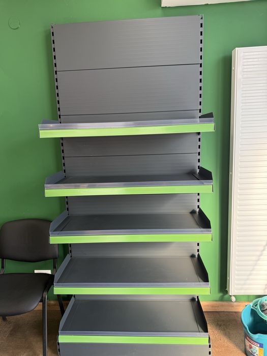 Pachet mobilier aprozar lemn 5 piese - Gondola 2,5x1,5m 16 sertare + 2 insule