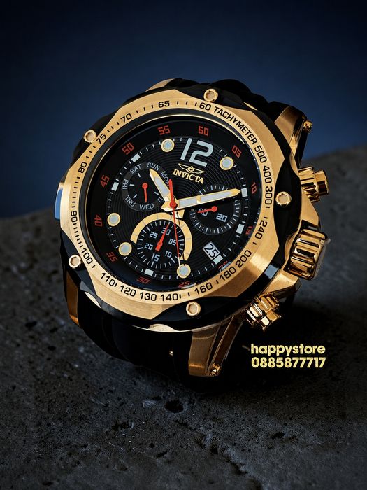 INVICTA Speedway Gold/Black Swiss 51 mm, Инвикта нов ръчен часовник