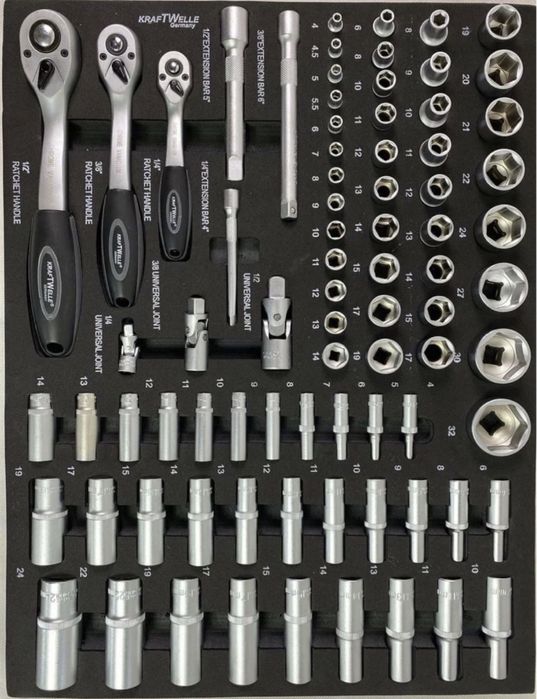 Шкаф-количка с инстроменти KraftWelle 6пълни