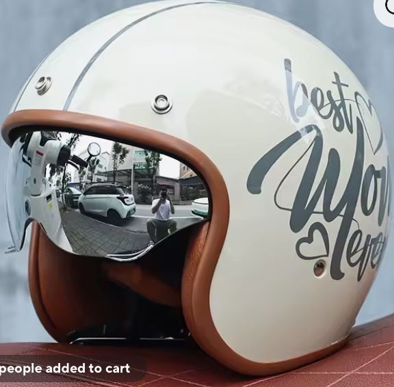 Casca Motorcycle Retro Vespa, Open Face Vintage