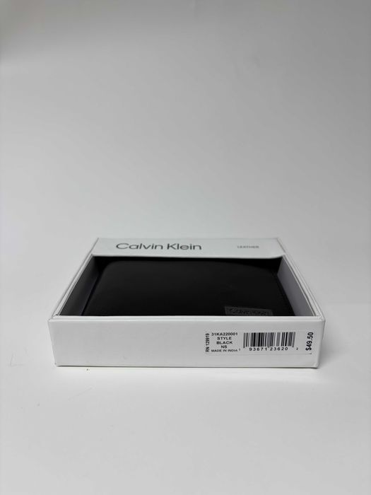 Portofel Calvin Klein din piele naturală, negru, cu cutie