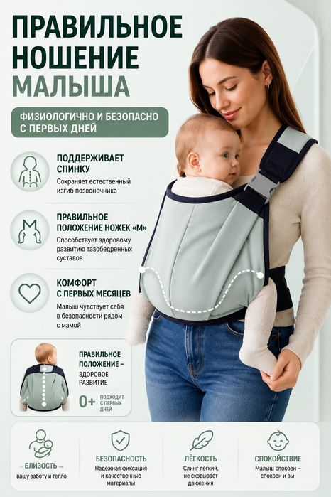 Слинг для детей до 15 кг