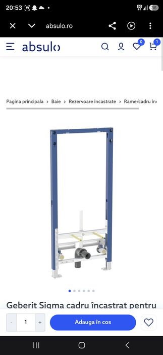 Bideu Geberit cu suport si baterie grohe
