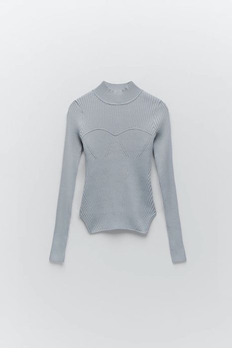 Zara нова рипсена блуза пуловер BRA