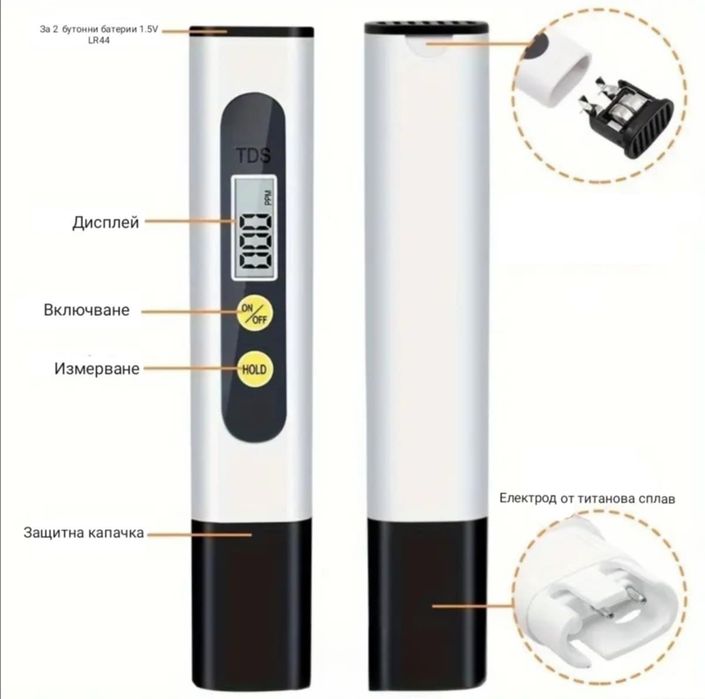 Преносим тестер за качество на водата 20 лв,