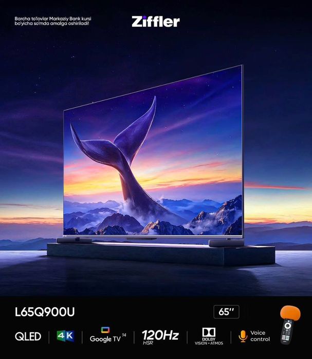 Телевизор ZIFFLER 55/65/75/85/100 | Qled, 60/120/144Hz, Google TV