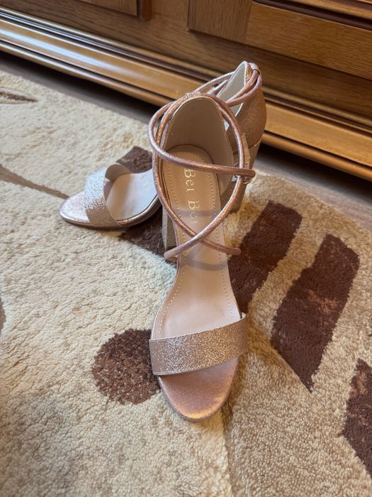 Sandale elegante cu sclipici