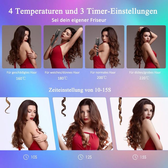 Ondulator automat BUJIYI bucle mari 4 temperaturi