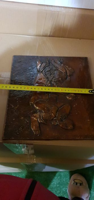 Стара медна картина на пиянде