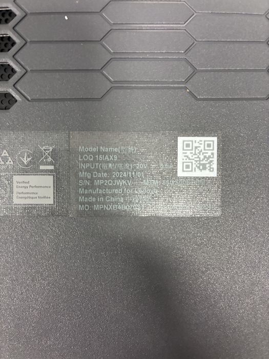 Лаптоп Lenovo LOQ 15 IAX9 I5-12600HX 24GB RAM 512 GB Ssd Nvme, Nvidia RTX3050 6 GB