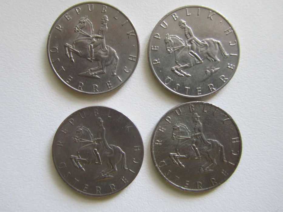 4х 5 Австрийски шилинга - 1970, 1974, 1980, 1982