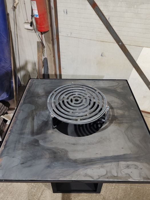 Plită oțel/ grătar / barbeque 1m x 1m 10 mm grosime, demontabil