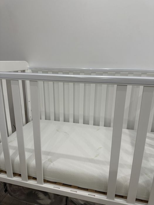 Pătuț copil YappyKids YappyLull – lemn de fag, alb