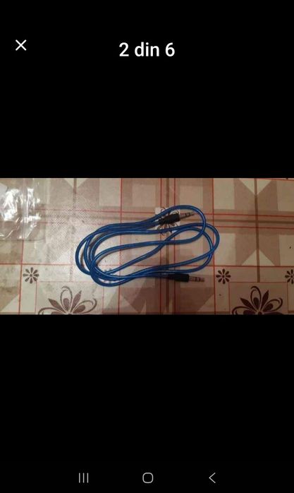 Vând cablu cu mufe stereo Aux Jac albastru sau negru. (nou)