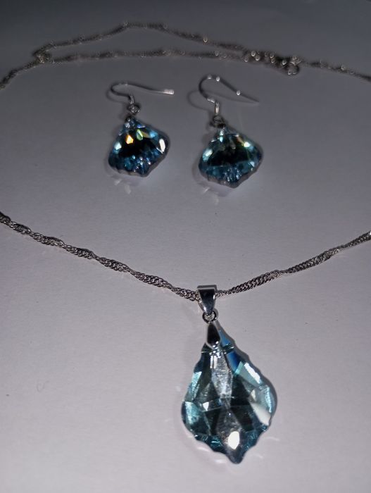Set cercei și colier argint 925 și cristale