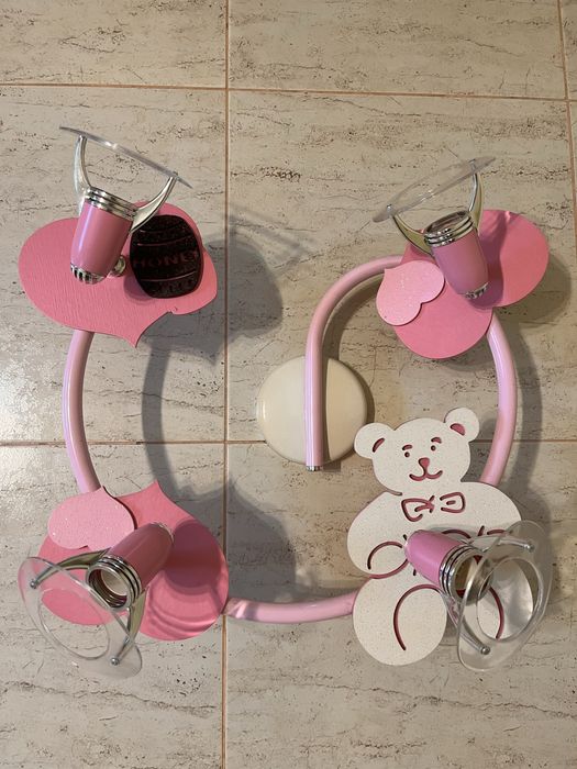 Plafoniera pentru copii roz+auriu 3660 E14