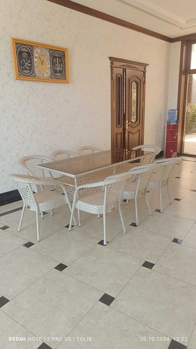 Ratan to'qima stol stullar