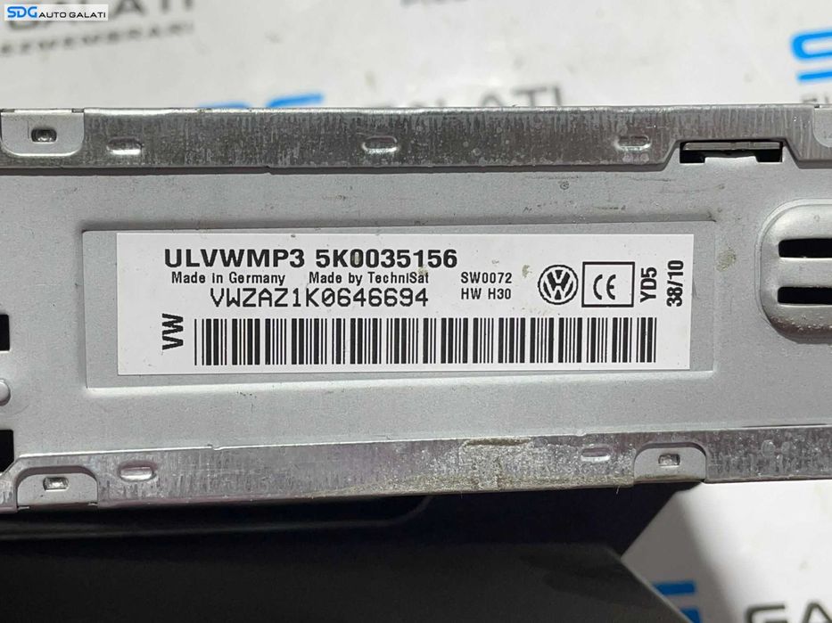 Unitate Radio CD Player U L V W MP3 Volkswagen Caddy 3 2003 - 2010 Cod 5K0035156 [L3102]