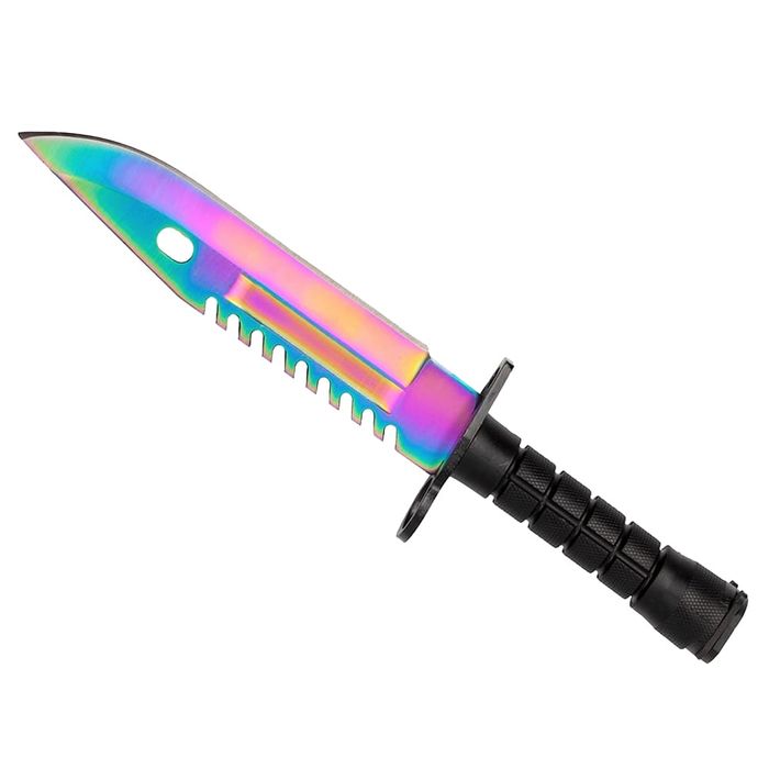 Cutit vanatoare IdeallStore®, Rainbow Rambo, 32.5 cm, teaca inclusa