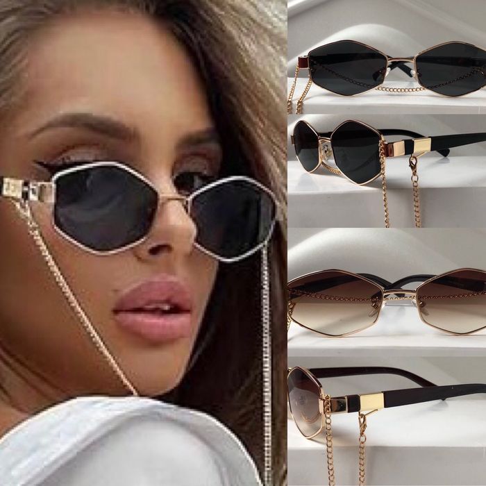 Актуални дамски слънчеви очила със синджир/ верижка/