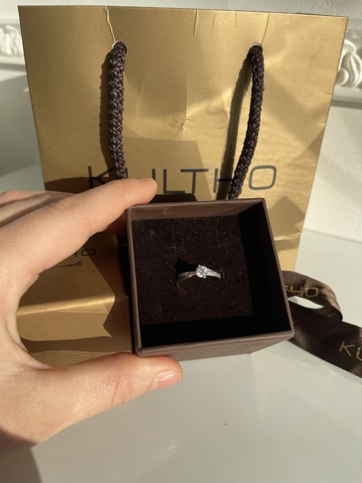 Inel de logodna din aur alb