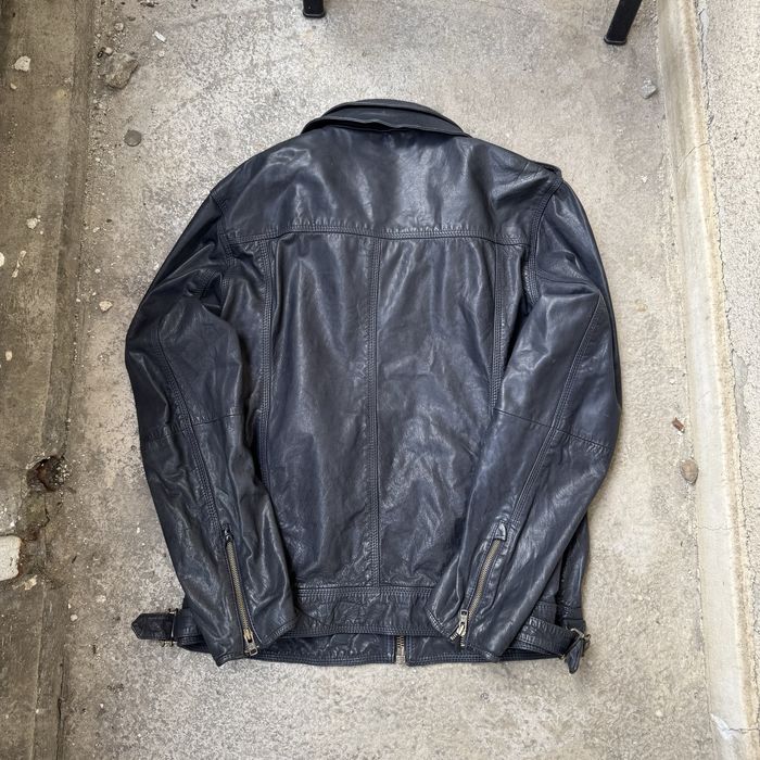 Geacă  vintage de piele naturală Superdry  biker neagră mărime M
