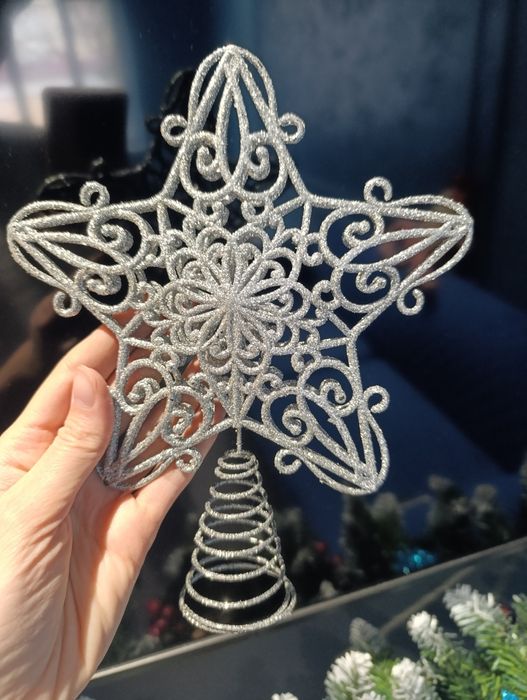 Серебряная звезда на ёлку