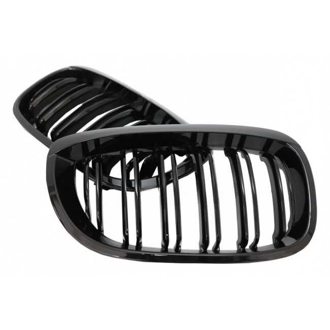 Grile Nari Duble Capota BMW E46 Cabrio Coupe Facelift 2003-2006, Negru