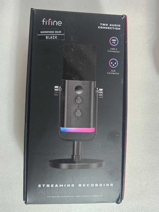 Microfon streaming Fifine AM8 Black USB-C XLR Jack 3.5mm