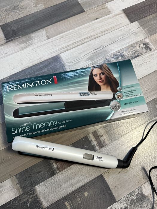 Преса за коса Remington Shine Therapy S8500, 230 градуса, LCD, Бяла