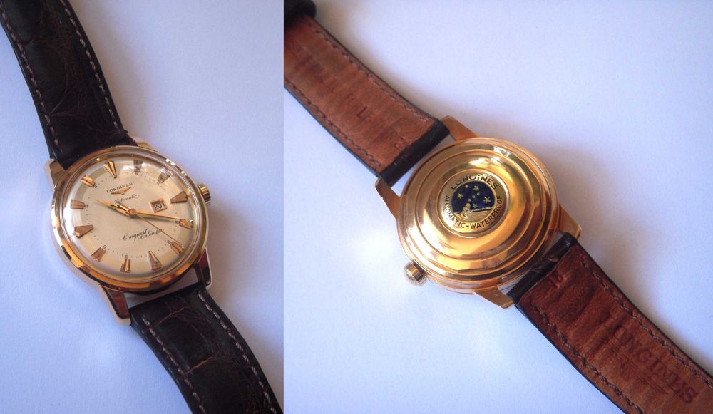 Ceas aur 18K automatic LONGINES Conquest Calendar calibrul 19 ASD