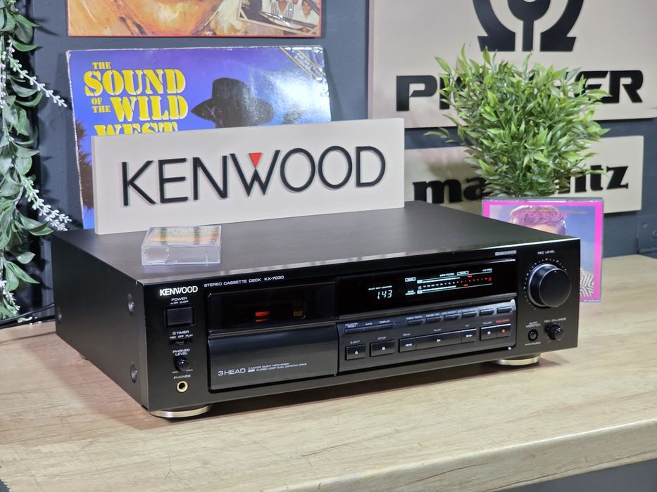 Casetofon deck KENWOOD KX-7030, dual capstan, 3 capete, 3 motoare, hifi stereo