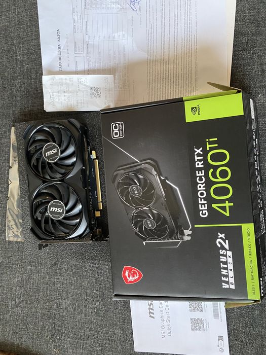 Видео карта с гаранция-RTX 4060 Ti MSI VENTUS 2x black 8GB